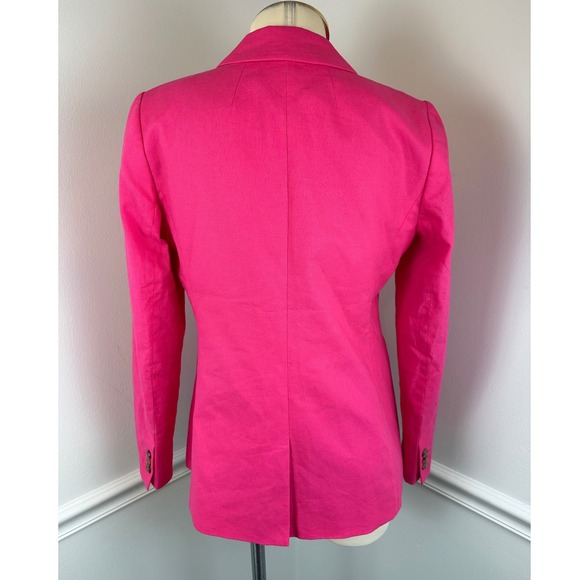 J. CREW Hot Pink Barbie Linen Blend One-Button Blazer | 6 - Picture 11 of 16